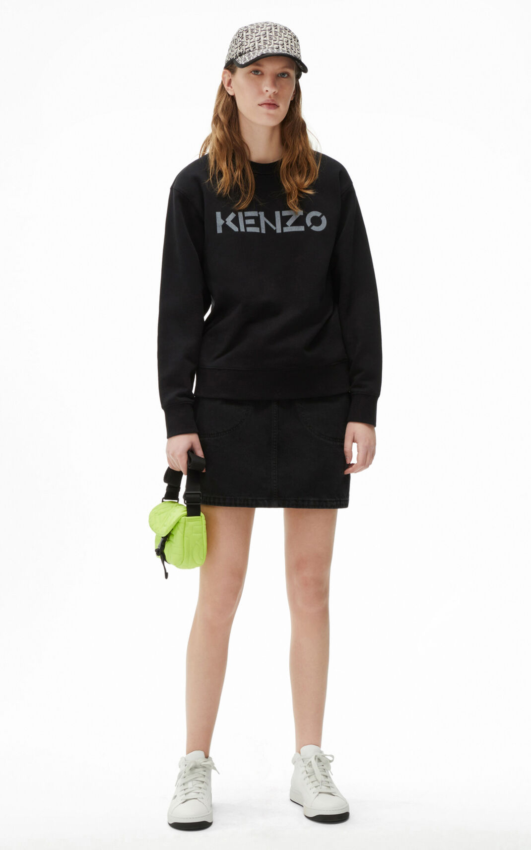 Sweat Kenzo Femme Logo Noir PYFSD-9816